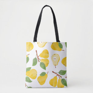 Aquarellbirnen Vintages Fruchtmuster Tasche