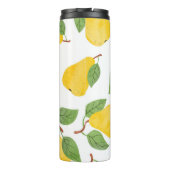 Aquarellbirnen Vintages Fruchtmuster Thermosbecher (Rückseite)