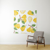 Aquarellbirnen Vintages Fruchtmuster Wandteppich (Beispiel)