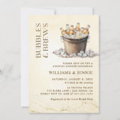 Aquarellbläschen & Braupaare Brautparty Einladung (Vorderseite)