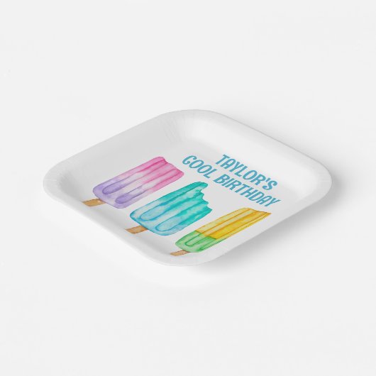 Aquarellbläschen Pappteller (Gewinkelt)