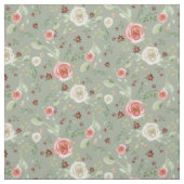 Aquarellbläschen Rose mit Eukalyptus Foliage Stoff (Muster)