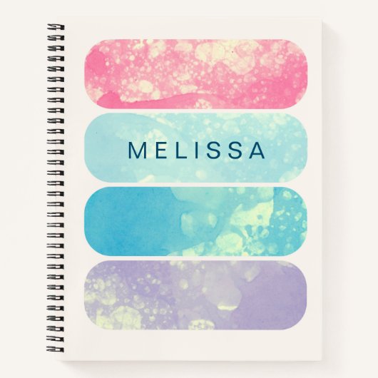 Aquarellblasen ⎢ Monogram-Notebook Notizblock (Vorderseite)