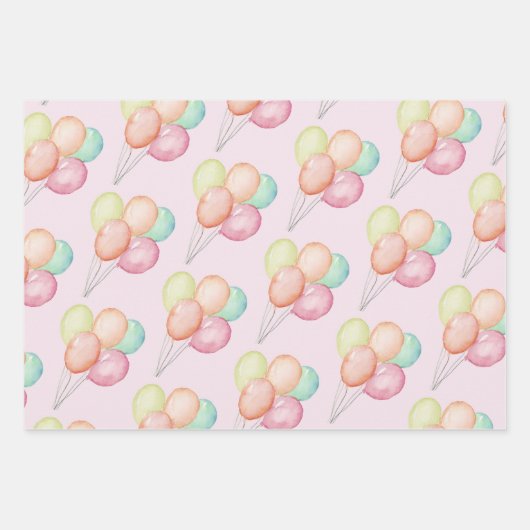 Aquarellblasen Rosa Geschenkpapier Set (Vorderseite 2)