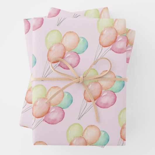 Aquarellblasen Rosa Geschenkpapier Set (Beispiel)