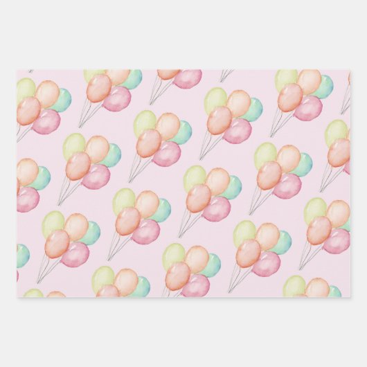 Aquarellblasen Rosa Geschenkpapier Set (Vorderseite)