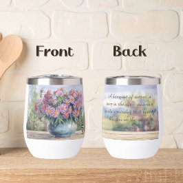 Aquarellbläser und Chickadeziffer Wasserflasche