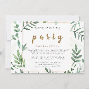 Aquarellblätter 10b Hochzeits-Elopement-Party Einladung
