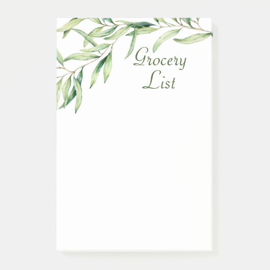 Aquarellblätterblätter, 4" x 6" post-it klebezettel (Vorderseite)