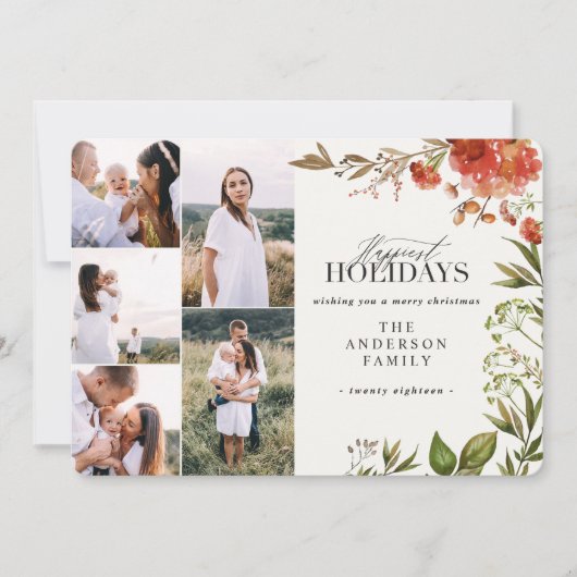 Aquarellblätterjugend mehrjährig Weihnachten im Fo (Vorderseite)