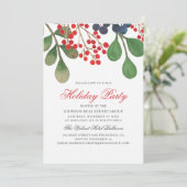 Aquarellblättern Feiertagskarte (Stehend Vorderseite)