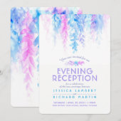 Aquarellblau-Abend-Empfang Einladung (Vorne/Hinten)