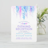Aquarellblau-Abend-Empfang Einladung (Stehend Vorderseite)