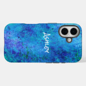 Aquarellblau Abstrakt Case-Mate iPhone Hülle (Rückseite (Horizontal))