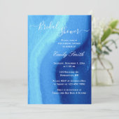 Aquarellblau Agate Bridal Dusche Einladung (Stehend Vorderseite)