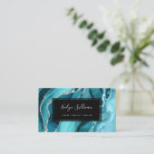 Aquarellblau aquamarin visitenkarte (Stehend Vorderseite)