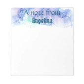 Aquarellblau aquamariner grüner Splint Notizblock (Vorderseite)