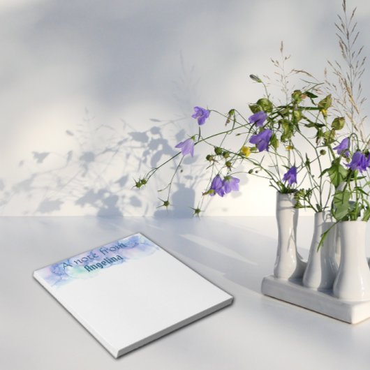 Aquarellblau aquamariner grüner Splint Notizblock