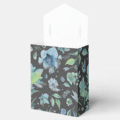 Aquarellblau auf dunkelgraue Blüte Geschenkschachtel (Geöffnet)