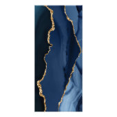 Aquarellblau auf schwarzer Preisliste Werbekarte (Hinten)