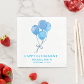 Aquarellblau-Balloons Pensionskapital Party Napkin Serviette (Beispiel)