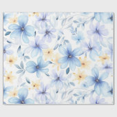 Aquarellblau blühend nahtlos geschenkpapier (Flach)