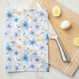 Aquarellblau blühend nahtlos geschirrtuch