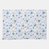 Aquarellblau blühend nahtlos geschirrtuch (Horizontal)