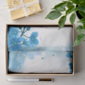 Aquarellblau-Blume Blumendekoupage Seidenpapier (Geschenk)