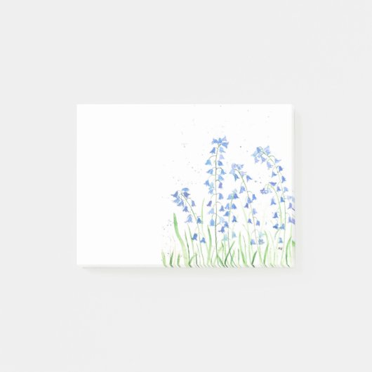 Aquarellblau-Blume Waldwälder elegant Post-it Klebezettel (Vorderseite)
