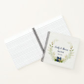 Aquarellblau Blumen Acorns Oak Blätter Gast Notizblock (Innenseite)