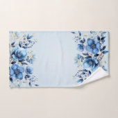 Aquarellblau Blumen Handtuch Set (Handtuch)