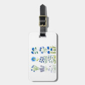 Aquarellblau Blumen Sammlung Chic rustikal Gepäckanhänger (Vorderseite vertikal)