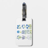 Aquarellblau Blumen Sammlung Chic rustikal Gepäckanhänger (Rückseite vertikal)
