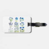 Aquarellblau Blumen Sammlung Chic rustikal Gepäckanhänger (Rückseite horizontal)