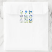 Aquarellblau Blumen Sammlung Chic rustikal Quadratischer Aufkleber (Tasche)