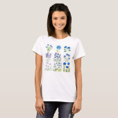 Aquarellblau Blumen Sammlung Chic rustikal T-Shirt (Vorne ganz)