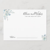 Aquarellblau - Blumenempfehlungen und Wünsche Hinweiskarte (Vorderseite)