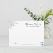 Aquarellblau - Blumenempfehlungen und Wünsche Hinweiskarte (Stehend Vorderseite)