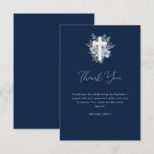 Aquarellblau Blumenkreuz Dankeschön Karte (Vorne/Hinten)