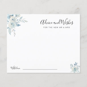 Aquarellblau-Blüten Ratschläge und Wünsche Karte