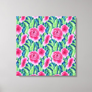 Aquarellblau-Blütenkanvas drucken Leinwanddruck