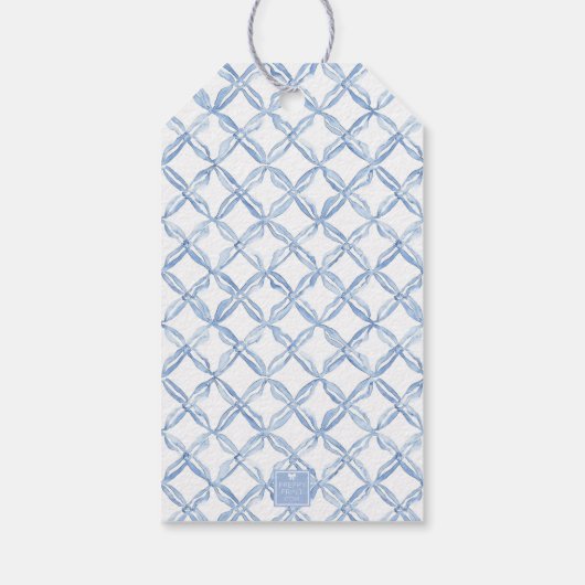 Aquarellblau Bow Lemons Geschenkverpackung Geschenkanhänger (Rückseite)