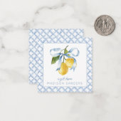 Aquarellblau Bow Lemons Geschenkverpackung Mitteilungskarte (Vorderseite/Rückseite Beispiel)