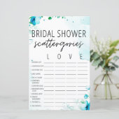 Aquarellblau Brautparty - Geschichten (Stehend Vorderseite)