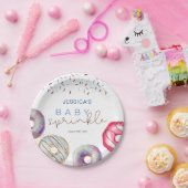 Aquarellblau Donuts Baby Sprinkle Dusche Pappteller (Party)