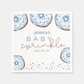 Aquarellblau Donuts Baby Sprinkle Dusche Serviette (Vorderseite)