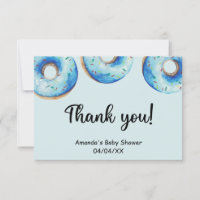 Aquarellblau Donuts Dank Karte