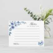 Aquarellblau-dustige Blumenempfehlungen Hinweiskarte (Stehend Vorderseite)