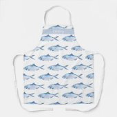 Aquarellblau Fischküste Schürze (Vorderseite)